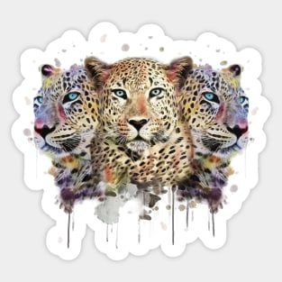 Watercolor Leopard Sticker